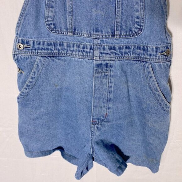 Vintage Jonny Q Blue Denim Cut Off Overall Shorts Short Alls Jean Shorts 31 - Picture 13 of 16